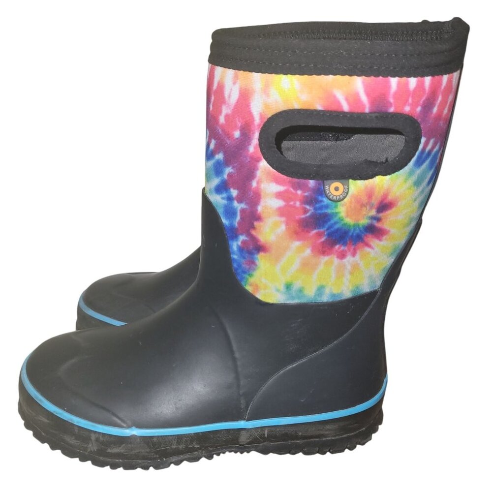 BOGS Youth Grasp Tie Dye Snow Rain Waterproof Insulated Size 1 78858-009